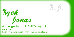 nyek jonas business card